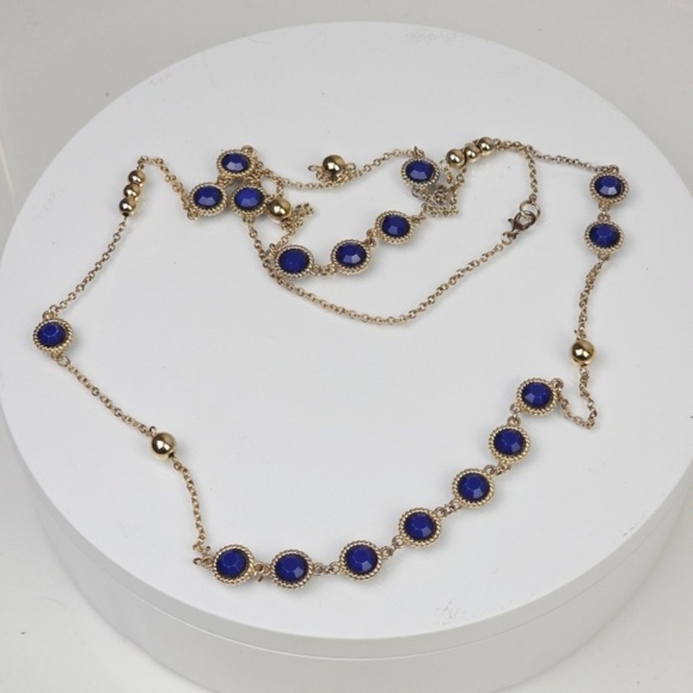 Elegant Gold and Blue Necklace